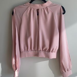 Blush pink long sleeve blouse